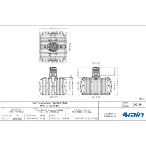 GRAF Regenwassertank Flat S 1.500 L Garten-Comfort Flachtank-Komplettpaket – Bild 4