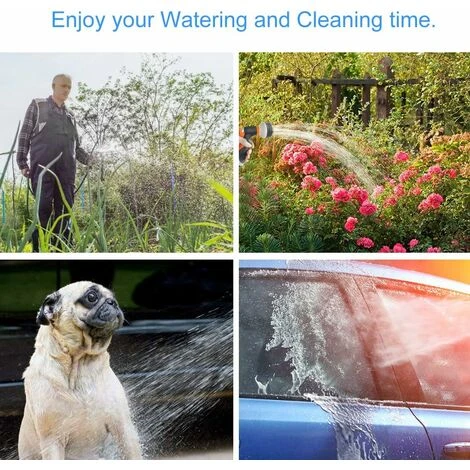 Gartenschlauchdüse, Wasserschlauch-Sprühdüse Mit 8 Einstellbaren Bewässerungsmustern, Rutsch- Und Stoßfester Hochdruck-Gartensprüher Für Autowäsche, Reinigung, Bewässerung Von Pflanzen Und Duschen Von – Bild 5