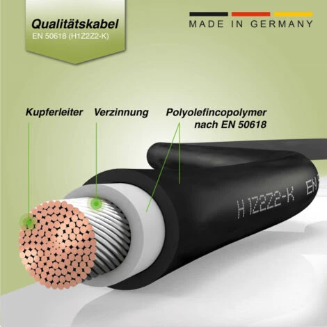 6mm² Profi-Verbindungskabel Für Laderegler Und Solarmodule Mit Stecker Und Adernhülse 1m - 6mm² – Bild 5