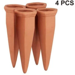 Plant Self-Watering Stakes For Indoor Outdoor Plants (4 Count) Terracotta Plant Watering Spikes For Recycled Wine Bottles, Stil 2
