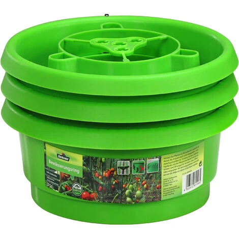Dehner Bewässerungsring Mit Schneckenschutz, 3 Stück, Je Ø 24 Cm, Höhe 9 Cm, Kunststoff, Grün