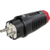 PCE 0511-sr Schutzkontaktstecker Gummi, Thermoplast 250 V Schwarz, Rot IP54