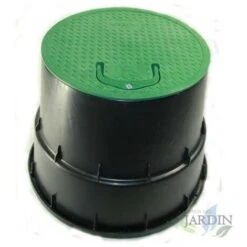 Runder Bewässerungskasten Mit Griff Ø25 Cm Deckel, Ø33 Cm Basis, Schwarz Und Grün