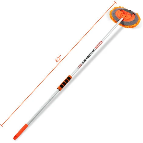 MATCC Auto Bürste Waschbürste Autowaschbürste Schlauchanschluß Wohnmobil KFZ Autowaschbürste Mit Teleskopstiel – Bild 2