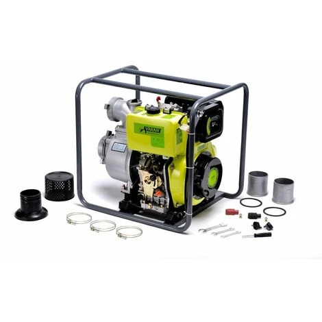 Varan Motors - 92707 Wasserpumpe Diesel Motorpumpe 4“ 418cc 10PS, Elektrostarter 96m3/h, 31m Max.