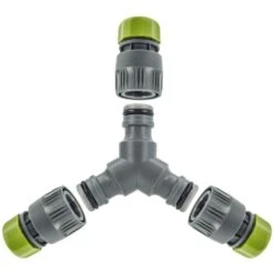 Hydro-Fit 3-Wege Schlauchverbinder-Set, Für Schlauch 1/2 Zoll (Ø 12 Mm) PVC-U Grau/Grün