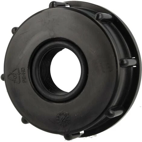 Tecuro IBC Adapter Anschlusskappe Mit Grobgewinde S60 X 6 Und Innengewinde 1/2 Zoll, HDPE