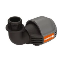 GARDENA SPRINKLERSYSTEM L-STÜCK MIT AUßENGEWINDE: VERBINDUNGSSTÜCK FÜR ANSCHLUSS VON VERSENKREGNER AM ROHRENDE, 25 MM X 3/4'', QU