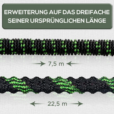 Outsunny Gartenschlauch Flexibel 22,5 M Mit 10 Funktionen Sprühdüse Wasserschlauch Mit 1/2 Zoll & 3/4 Zoll Anschluss Schlauch Dehnbar Für Autowäsche Bewässerung – Bild 4