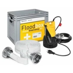 Jung Erste Hilfe Flutbox Mit U5KS Mit 10m Kabel Tauchpumpe 12,5m C-Schlauch JP09479