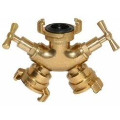 2-Wege-Kupplung Mit Absperrhähnen Und Schnellkupplung Verteiler