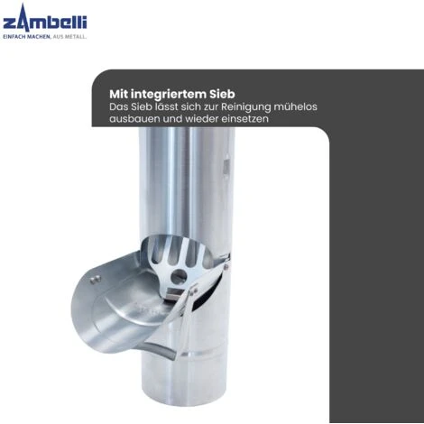 TITANZINK Regenwasserklappe Mit Griff Und Edelstahlsieb 80 – Bild 2