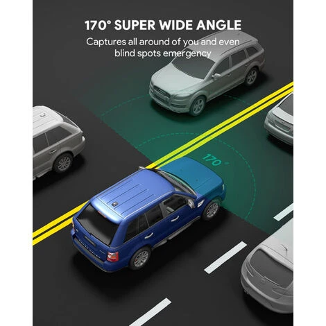 AUKEY DRA5 Mini-Dashcam, Dashcam Mit 1080p Full HD, LCD-Display Mit 1,5 Zoll, Autokamera Mit 170°-Weitwinkelobjektiv, Schwarz – Bild 4