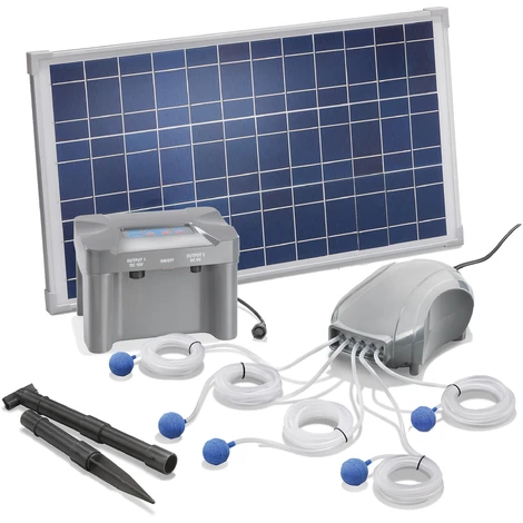 Solar Teichbelüfter 25W 600l/h + Akku Teichbelüftung Sauerstoff Esotec 101086
