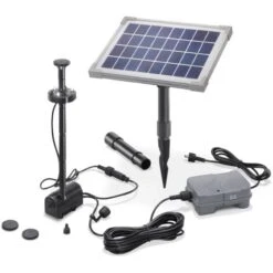 Solar Teichpumpe 5W Mit Akku Und LED Gartenteich Wasserspiel Teich Esotec 101920