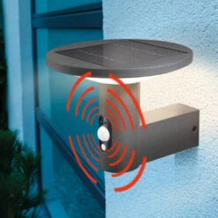 Solar Wandleuchte Imperia Mit Bewegungsmelder Außen Solarleuchte Esotec 102900