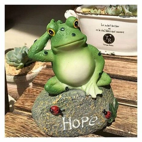 Gartenstatuen Von Fröschen, Auf Steinskulpturen Sitzende Frösche, Gartendekorationen Im Freien, Feengartenornamente – Bild 2