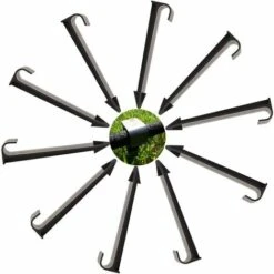 Bodenbefestigungshalterungen Für Ankerschlauch Für Gartenschlauch, 50 Stück, Schwarz, 11 Cm