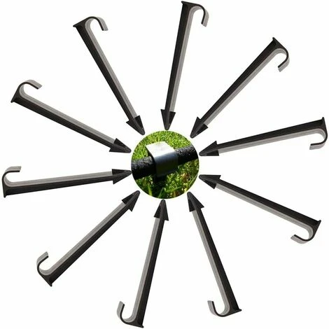 Bodenbefestigungshalterungen Für Ankerschlauch Für Gartenschlauch, 50 Stück, Schwarz, 11 Cm