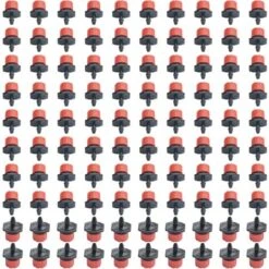 100 Stück 360-Grad-Tropfer Mit 8 Löchern Für 4/7-mm-Schläuche, Rot