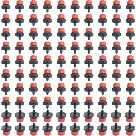 100 Stück 360-Grad-Tropfer Mit 8 Löchern Für 4/7-mm-Schläuche, Rot