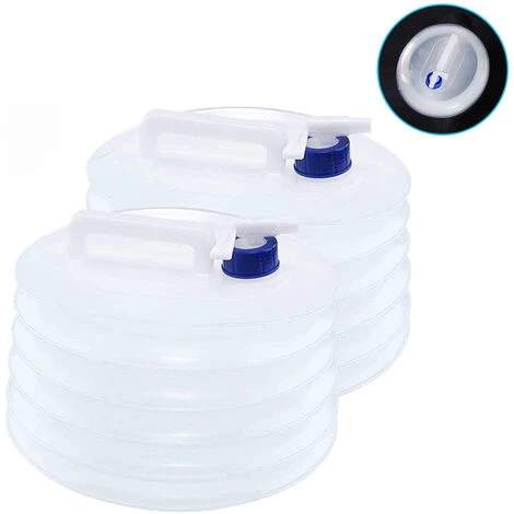2 Stück 5 L Zusammenklappbarer Wasserbehälter Tragbar Mit Wasserhahn Für Camping – Bild 2