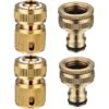 4 Stück Messing-Gartenschlaucharmaturen 1/2 Und 3/4 Hahn- Und Sprüharmaturen