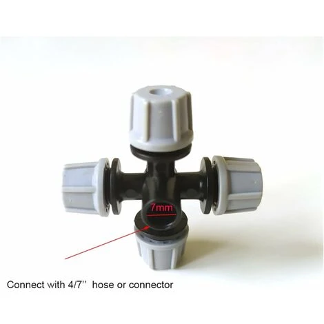 Bewässerung Gewächshaus 4-PS-Tropfzerstäuberdüse Kreuzzerstäuberdüse Zerstäubungswasser Gewächshaus-Tropfbewässerungssystem (Color : Light Grey) – Bild 5