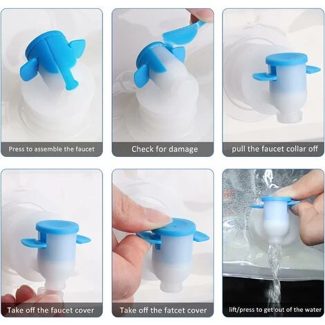 2 Stück Wasserreservoir Faltbare Wassertasche PE Wasserbehälter Faltbare Wasserspeichertasche Wasserblase 10L Trinkwasserkanister Mit Großem Fassungsvermögen 5L Auto Tragbare Trinktaschen Mit Wasserha – Bild 3