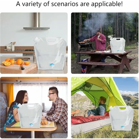 2 Stück Wasserreservoir Faltbare Wassertasche PE Wasserbehälter Faltbare Wasserspeichertasche Wasserblase 10L Trinkwasserkanister Mit Großem Fassungsvermögen 5L Auto Tragbare Trinktaschen Mit Wasserha – Bild 4