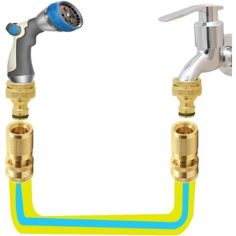 Gartenschlauchverbinder 4er Set Messing Wasserschlauchverbinder Messing Gartenschlauchverbinder 4er Set Messingschlauchverbinder 1/2 Und 3/4 Außengewinde – Bild 2