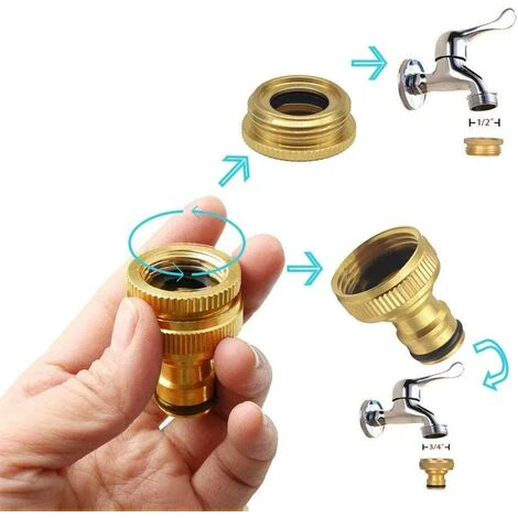Gartenschlauchverbinder 4er Set Messing Wasserschlauchverbinder Messing Gartenschlauchverbinder 4er Set Messingschlauchverbinder 1/2 Und 3/4 Außengewinde – Bild 3