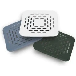 3x Ablaufabdeckung, Ablauffilter, Ablaufabdeckung, Mit Saugnapf, Haarfänger Für Duschen, Badewannen, Waschbecken Weiß, Grün, Blau, 13x13x0,5cm