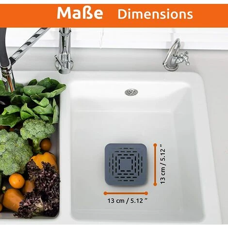 3x Ablaufabdeckung, Ablauffilter, Ablaufabdeckung, Mit Saugnapf, Haarfänger Für Duschen, Badewannen, Waschbecken Weiß, Grün, Blau, 13x13x0,5cm – Bild 3