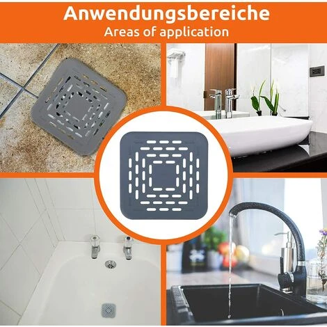 3x Ablaufabdeckung, Ablauffilter, Ablaufabdeckung, Mit Saugnapf, Haarfänger Für Duschen, Badewannen, Waschbecken Weiß, Grün, Blau, 13x13x0,5cm – Bild 5