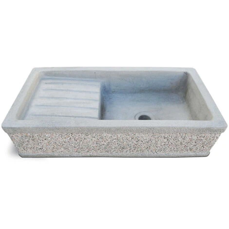 Außenwaschbecken Aus Gehämmertem Beton Cm 80x40x20h Cm Vite Grigio Modell