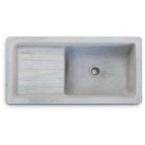 Außenwaschbecken Aus Gehämmertem Beton Cm 80x40x20h Cm Vite Grigio Modell – Bild 3