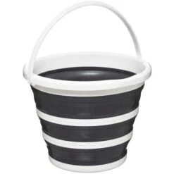 Faltbarer Eimer 10l Weiß Grau - 5 Five Simply Smart