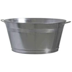 SIENA GARDEN Pflanzgefäß Aus Stahlblech Verzinkt In Silber, Ø 48 X 21 Cm, Inhalt: Ca. 45 L