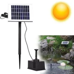Froadp 2W Solar Teichpumpe Brunnenpumpe Solarpumpe Gartenbrunnen Wasserspiel Fontäne Pumpe Springbrunnen (9V, Type A)