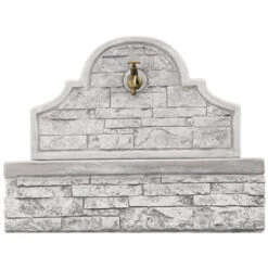 Wandbrunnen Mit Spritzschutz Aus Beton Mit Ziegeleffekt Modell Poker 70 Cm In Grauer Farbe