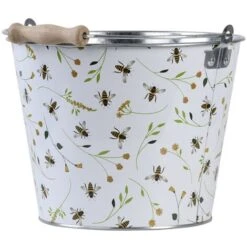 Esschert Design Eimer Blumen- Und Bienenmuster 5 Liter