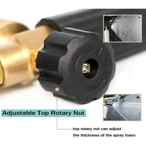 Lavor/Parkside/Spear And Jackson Foam Cannon Hochdruckreiniger Schaumlanze, Messingteile, Einstellbare Konzentration, Einstellbarer Sprühbereich 1 L – Bild 4