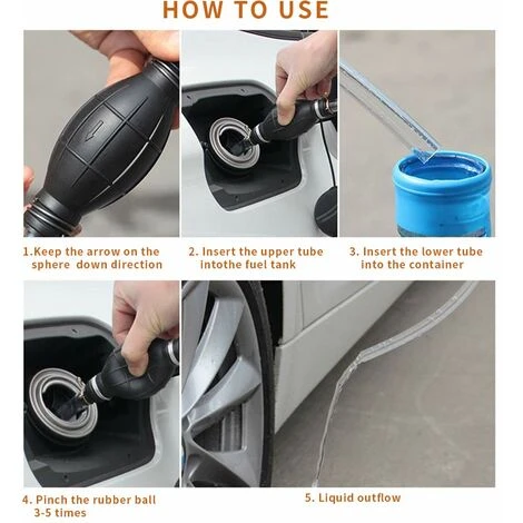 Siphon-Handpumpe Mit Hohem Durchfluss Und 1,2 M Siphonschlauch, Manuelle Transferpumpe, Tragbare Flüssigkeitstransferpumpe Für Benzin – Bild 4