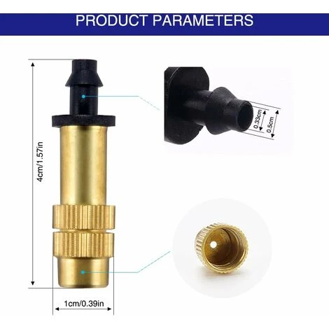 15 Stück Kupfer-Sprühdüse, Einstellbare Sprühdüse, Messing-Sprühdüse, Sprühregner Für Die Gartenbewässerung – Bild 2