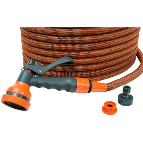 PRO Dehnbarer Gartenschlauch Orange Mit Pistole – Bild 2