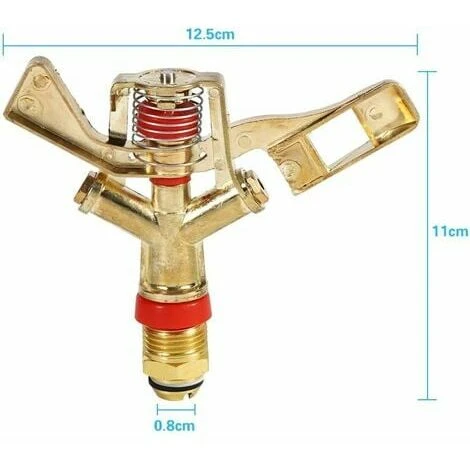 Wassersprinkler, 1/2 Zoll Anschluss Messing Schwenkarm Wassersprinkler Für Rasenbewässerung Gartenbewässerung – Bild 2