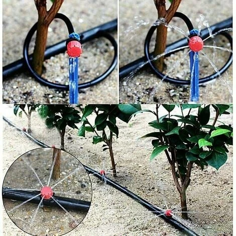 400PCS Verstellbarer Bewässerungstropfer, 1/4'' Automatisches Tropfbewässerungssystem Mikrosprinklertropfer Für Pflanzengewächshaus DIY Garten (Grün) – Bild 4