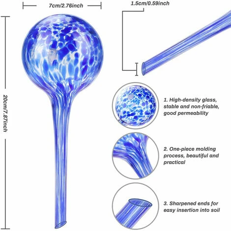 4 Stück Bunte Automatische Bewässerungskugeln Glaspflanzenbewässerungskugeln 7 Cm Durchmesser – Bild 2