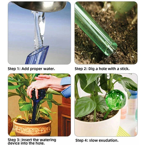 4 Stück Bunte Automatische Bewässerungskugeln Glaspflanzenbewässerungskugeln 7 Cm Durchmesser – Bild 3